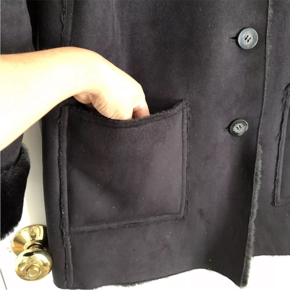 FUDA New York Women's Coat Size Small Black Made in Russia Button Down Heavy ps2 - Picture 5 of 9
